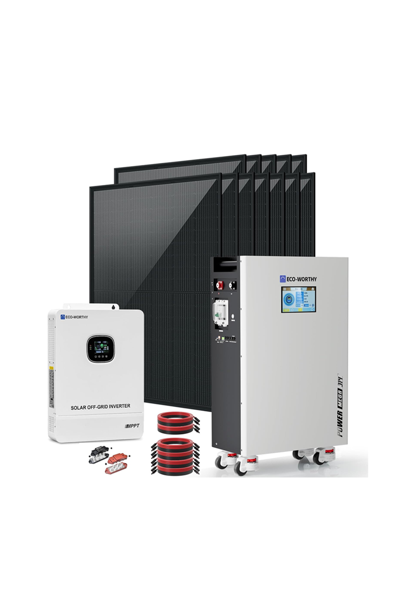 ECO-WORTHY 10000W Output Complete Off-Grid Solar Panel Kit for Home| 10KW 120V/240V Output Split Phase Inverter| 48V 314Ah16.1kWh High Capacity Energy