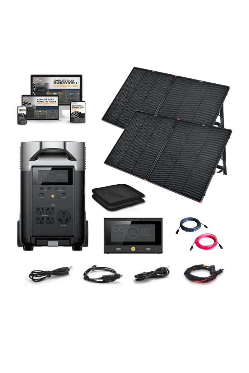 EcoFlow DELTA PRO 120V Solar Kits - 3,600Wh / 3,600W Portable Power Station + Choose Your Custom Bundle Option | Complete Solar Kit | 5-Year Warranty