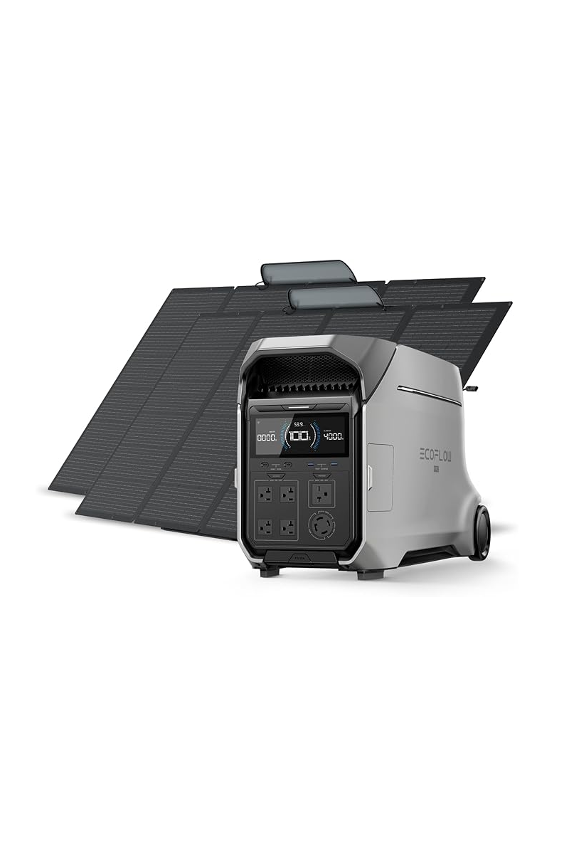 EF ECOFLOW Solar Generator 4096Wh DELTA Pro 3 with 2X400W Portable Panels, 120/240V 4000W AC Output